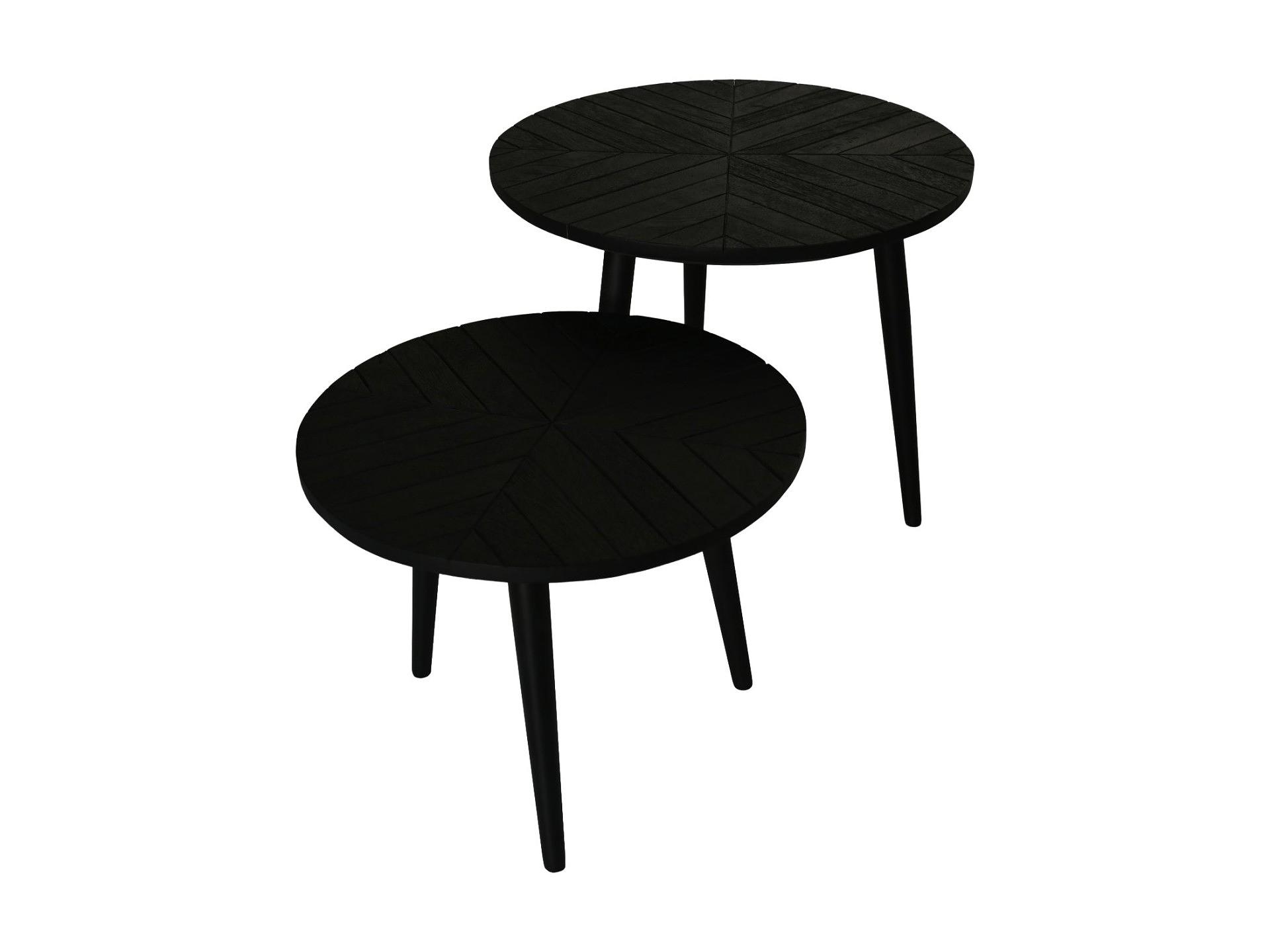 2x Runder Beistelltisch Verona Mangoholz Metall 2