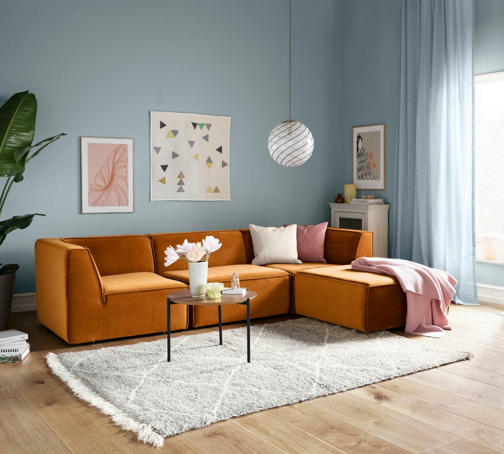 Dane Polsterhocker Velour Matt Amber 4