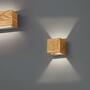 1-light LED wall lamp pine partially solid 1