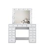 Dressing table with mirror and drawers White 9