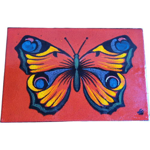 Vintage Keramikfliese Schmetterling Bunt 0
