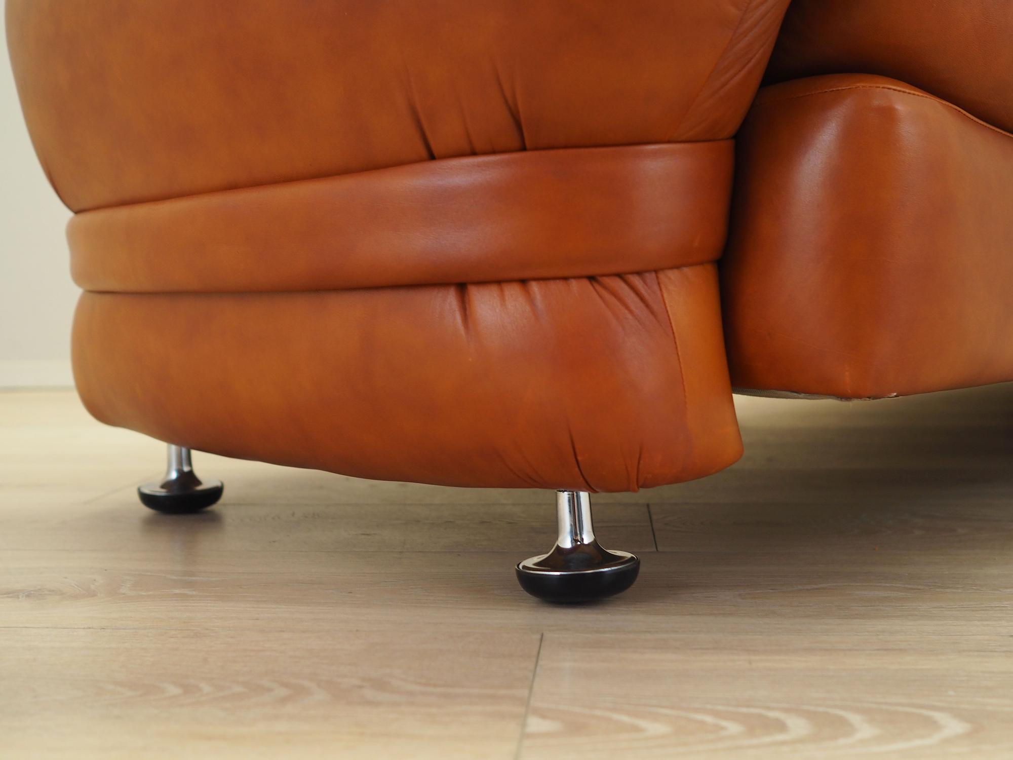Sofa Leder Rot 1970er Jahre 8