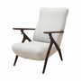 Vintage armchair beech wood textile white 1970s 0