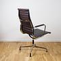 Aluminium Chair EA 112 Drehbar Leder Braun 4