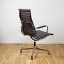 Aluminium Chair EA 112 Swivel Leather Brown 4