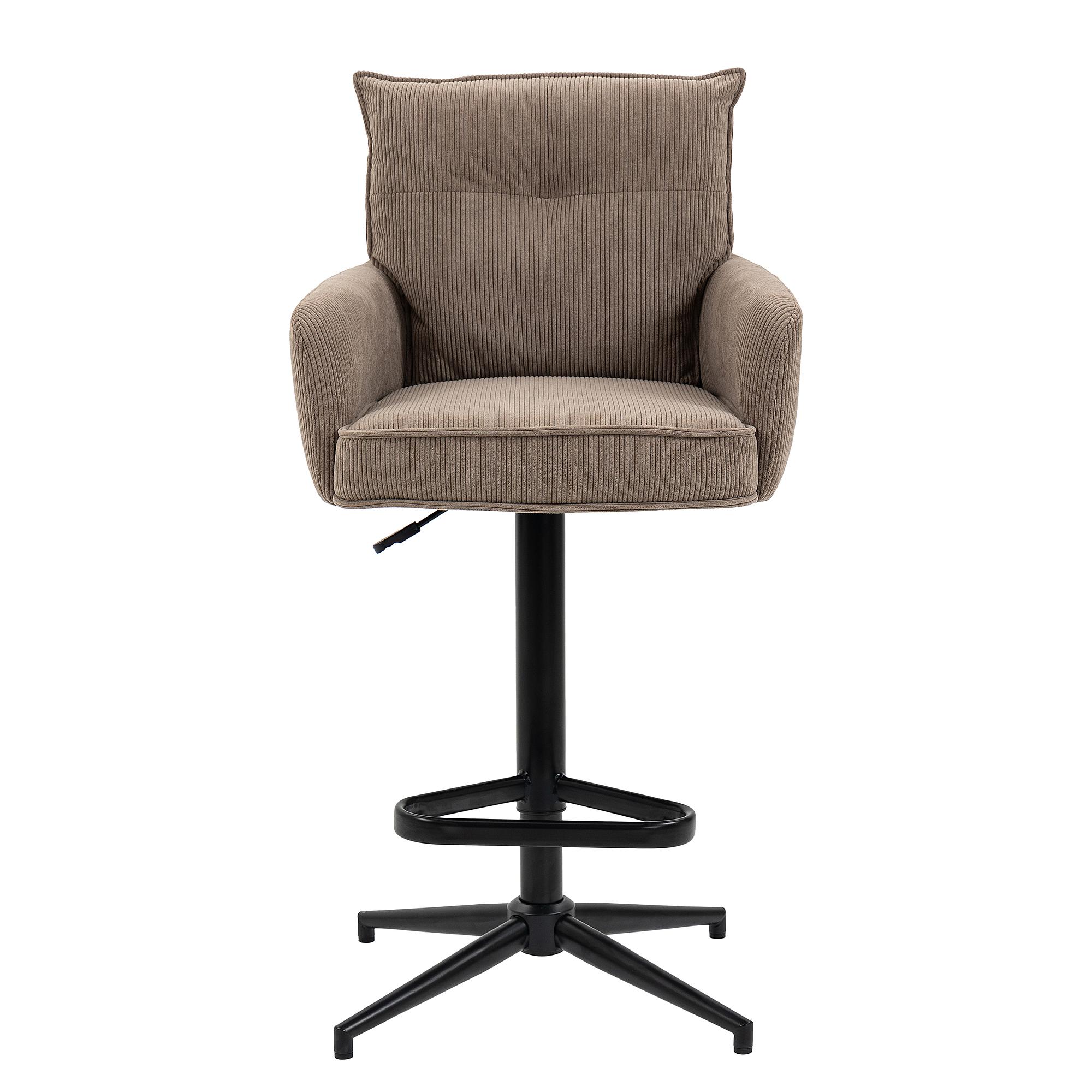 Bar stool DIDRIP set of 2 height adjustable brown 1