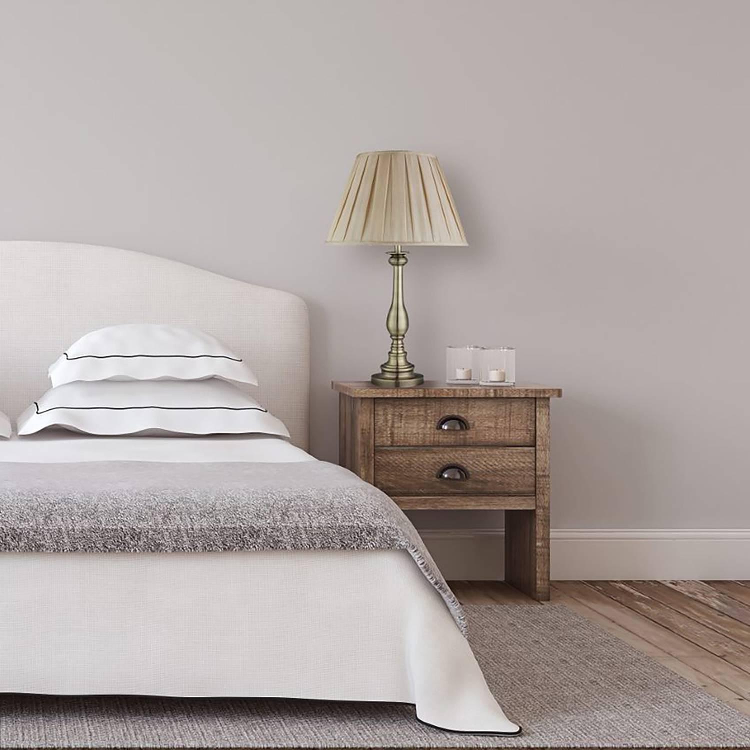 1-Light Flemish Table Lamp Mixed Fabric Steel 2