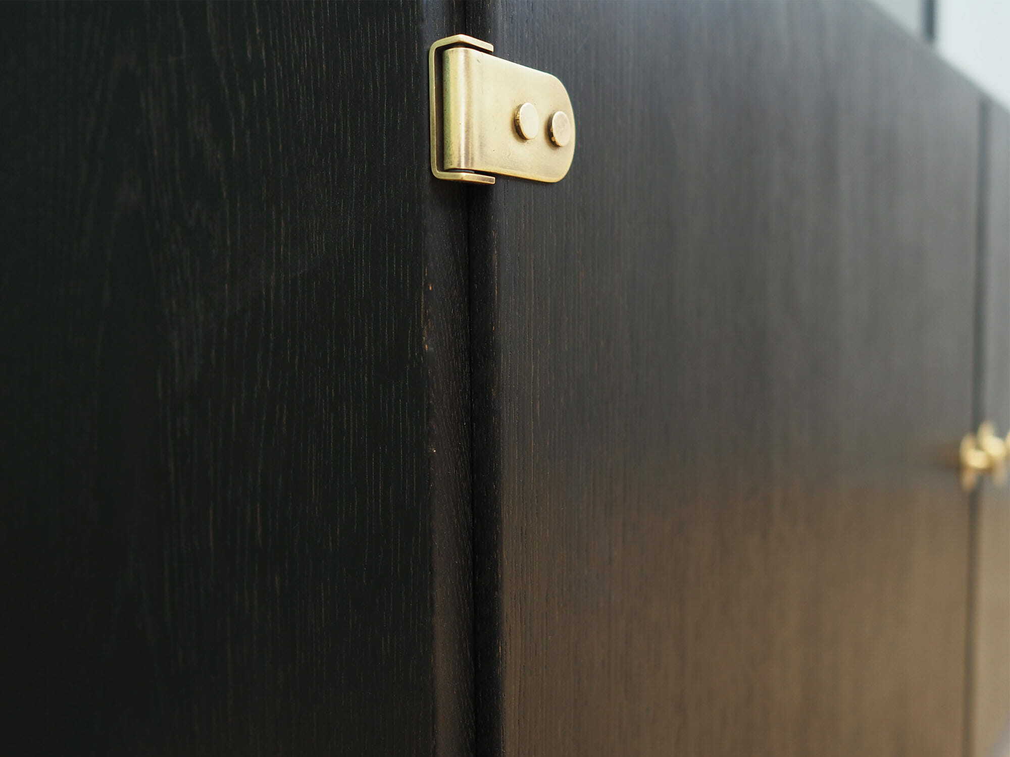 Vintage cabinet oak wood grey 1960s 7