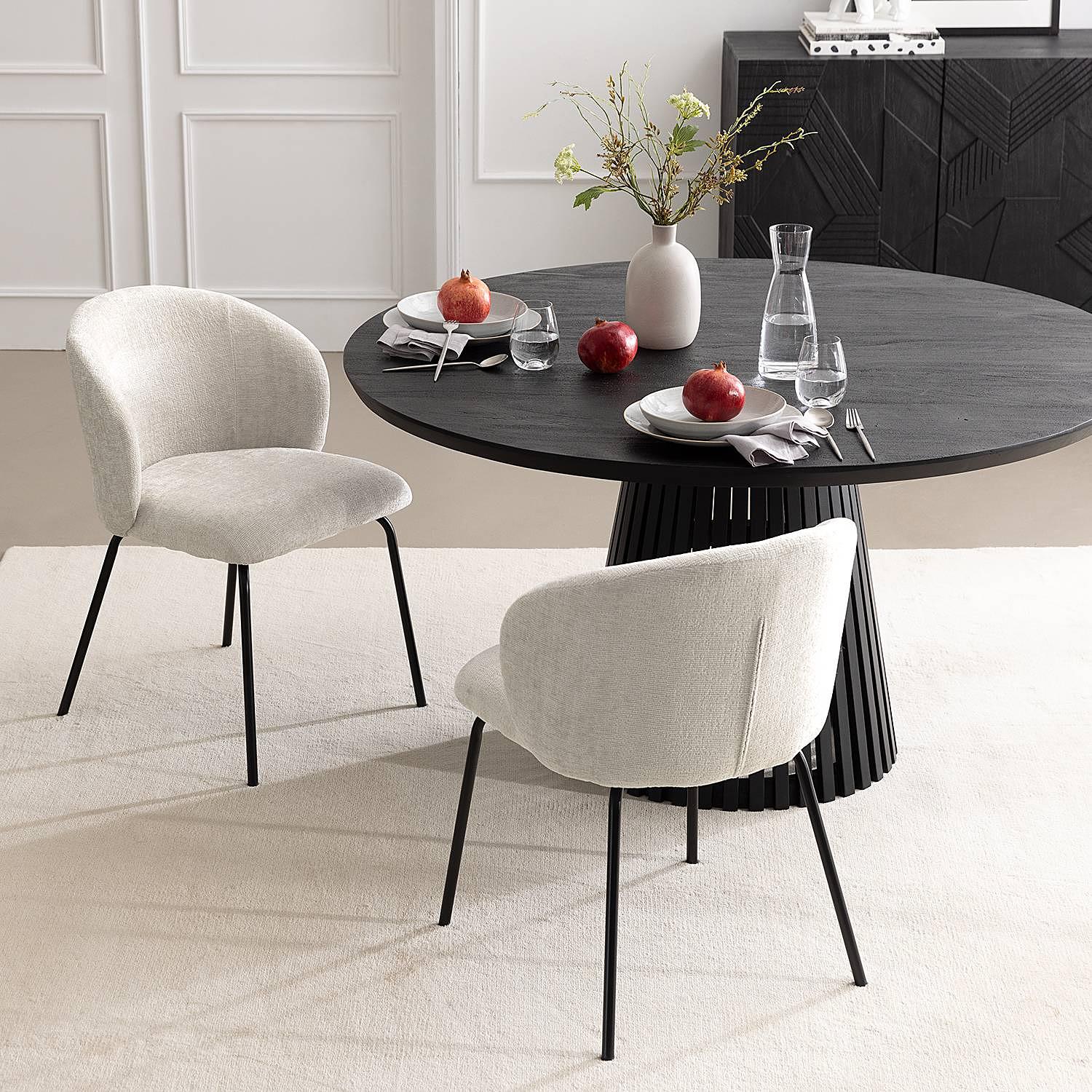 2x Upholstered chair Charlisle Beige 3