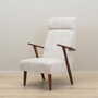 Vintage Stuhl Teakholz Samt Weiß 1970er Jahre  1
