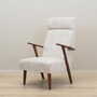 Vintage Chair Teak Velvet White 1970s 1