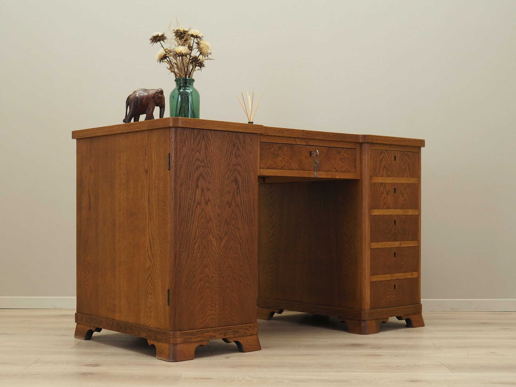 Vintage desk wood brown 1960s 6