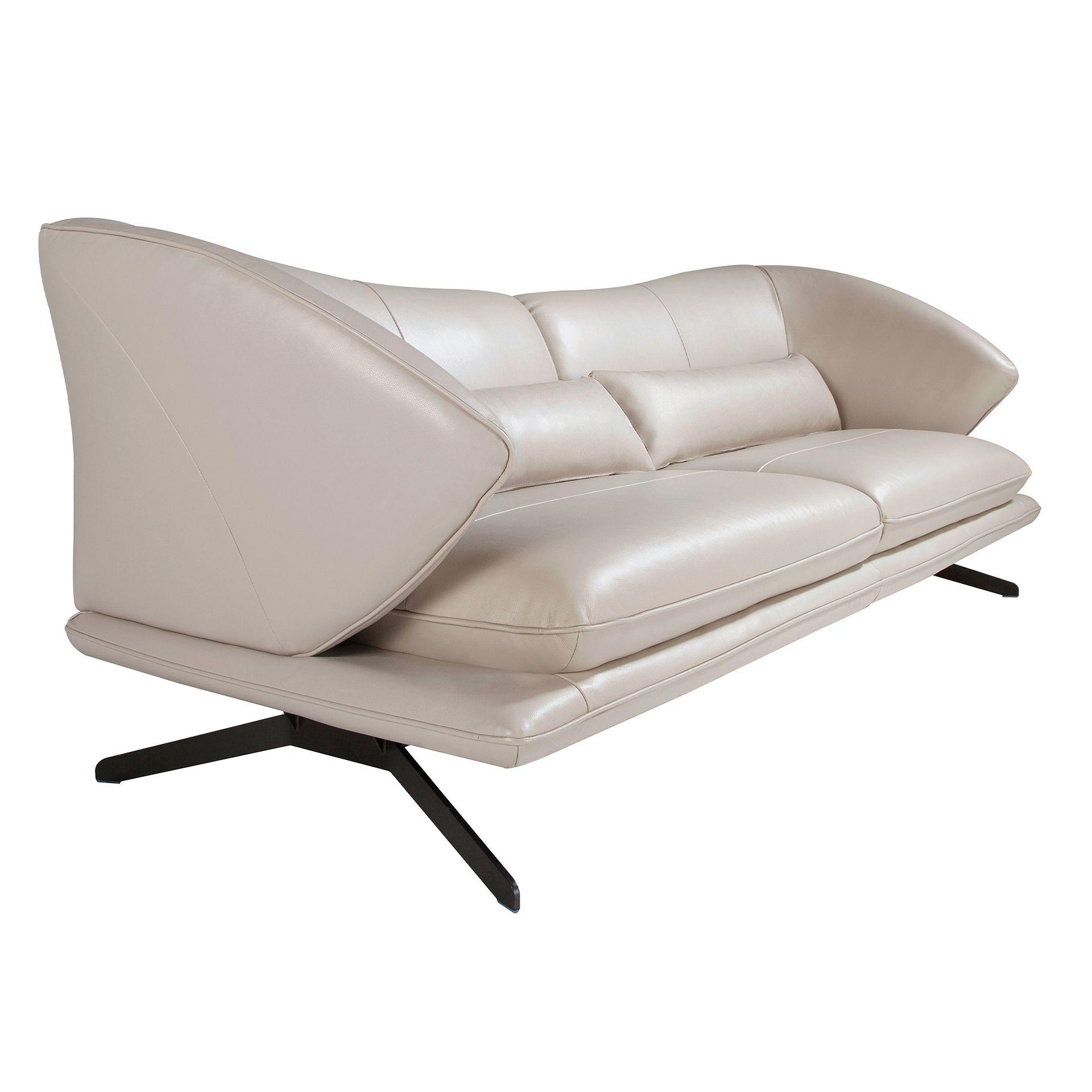 2-Sitzer Sofa in taupegrauem Leder 6145 6