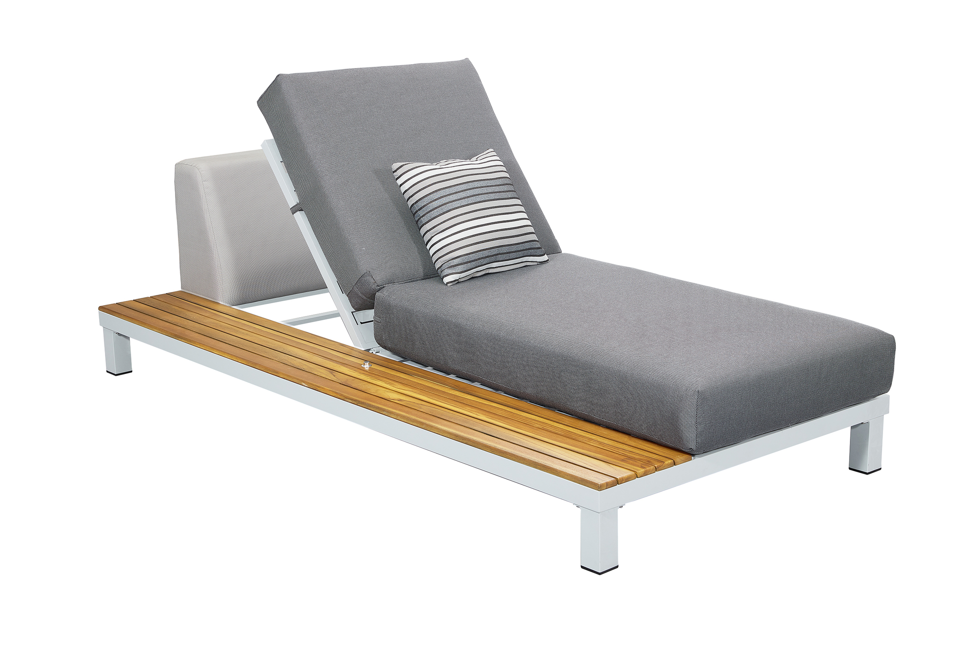 Polo Pro Lounge Metal Wood White 1