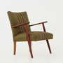 Vintage chair teak wood textile green 1960s 8