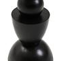 Walsa Circle Column-Detail Side Table Mango Wood Black 7