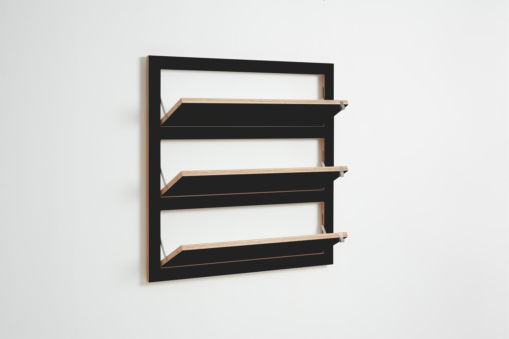 Fläpps Shoe Rack Wood Black 80x80cm 1
