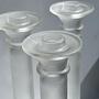 3x Vintage Candle Holders Transparent 1980s 3
