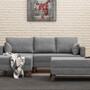 Schlafsofa Récamiere Links & Hocker Polyester Holz Grau 1