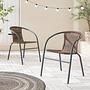 Ronas Garden Chair Set of 2 Iron Polyrattan Grey / Brown 0