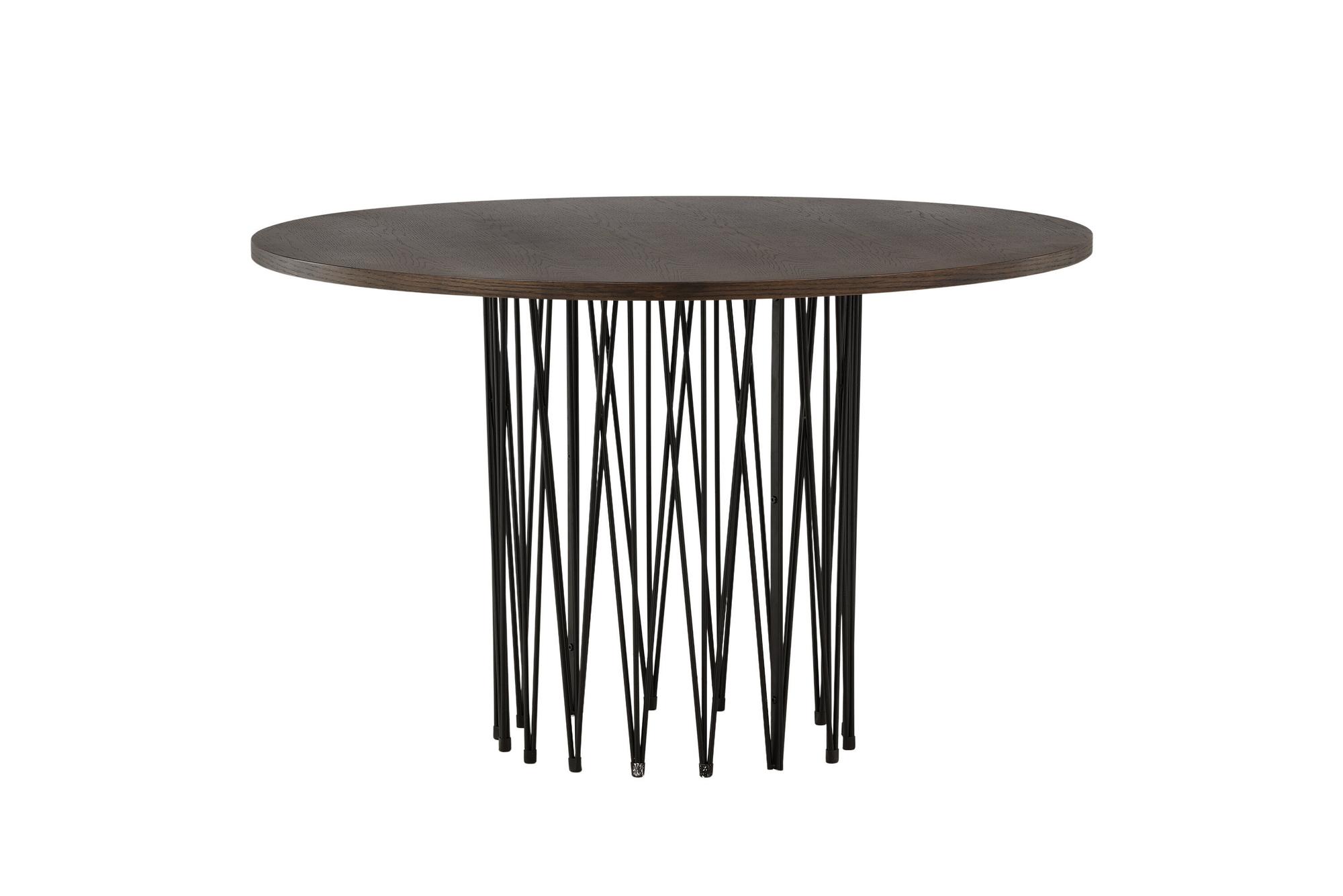 Dining Table Black Mocha Veneer Ø120cm 4