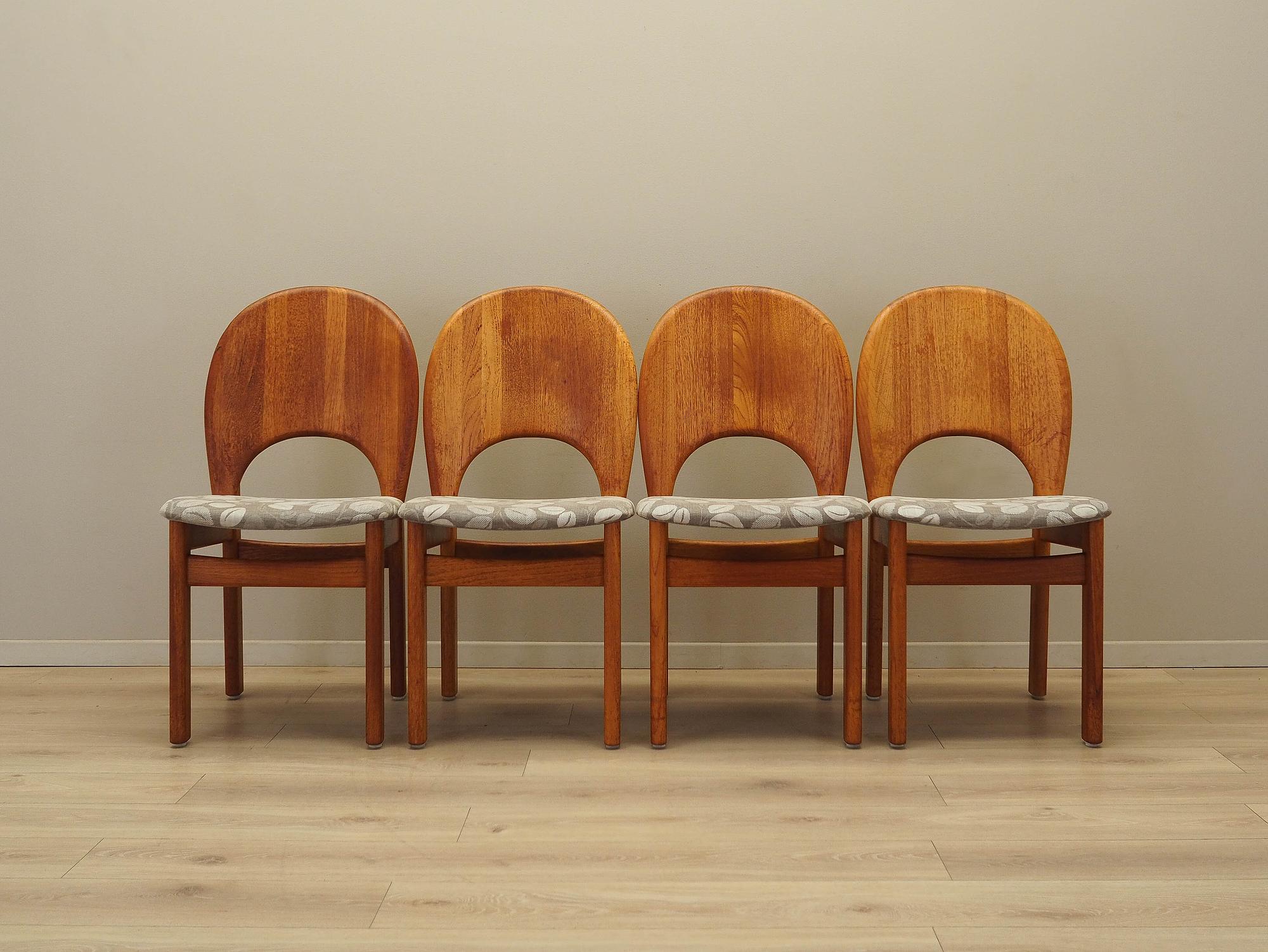 Teak wood chairs set of 4 Light brown 1960s 4