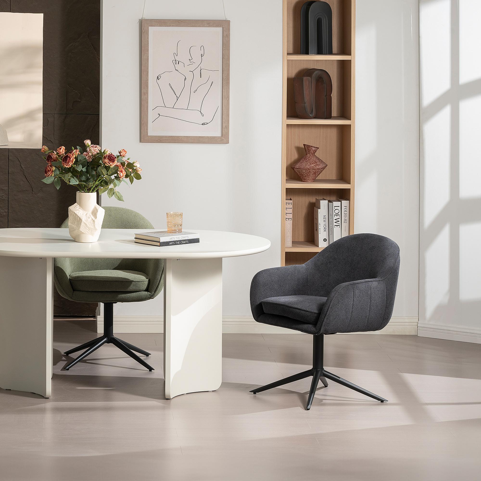 Armchair Swivel SANDO Set of 2 Anthracite 2