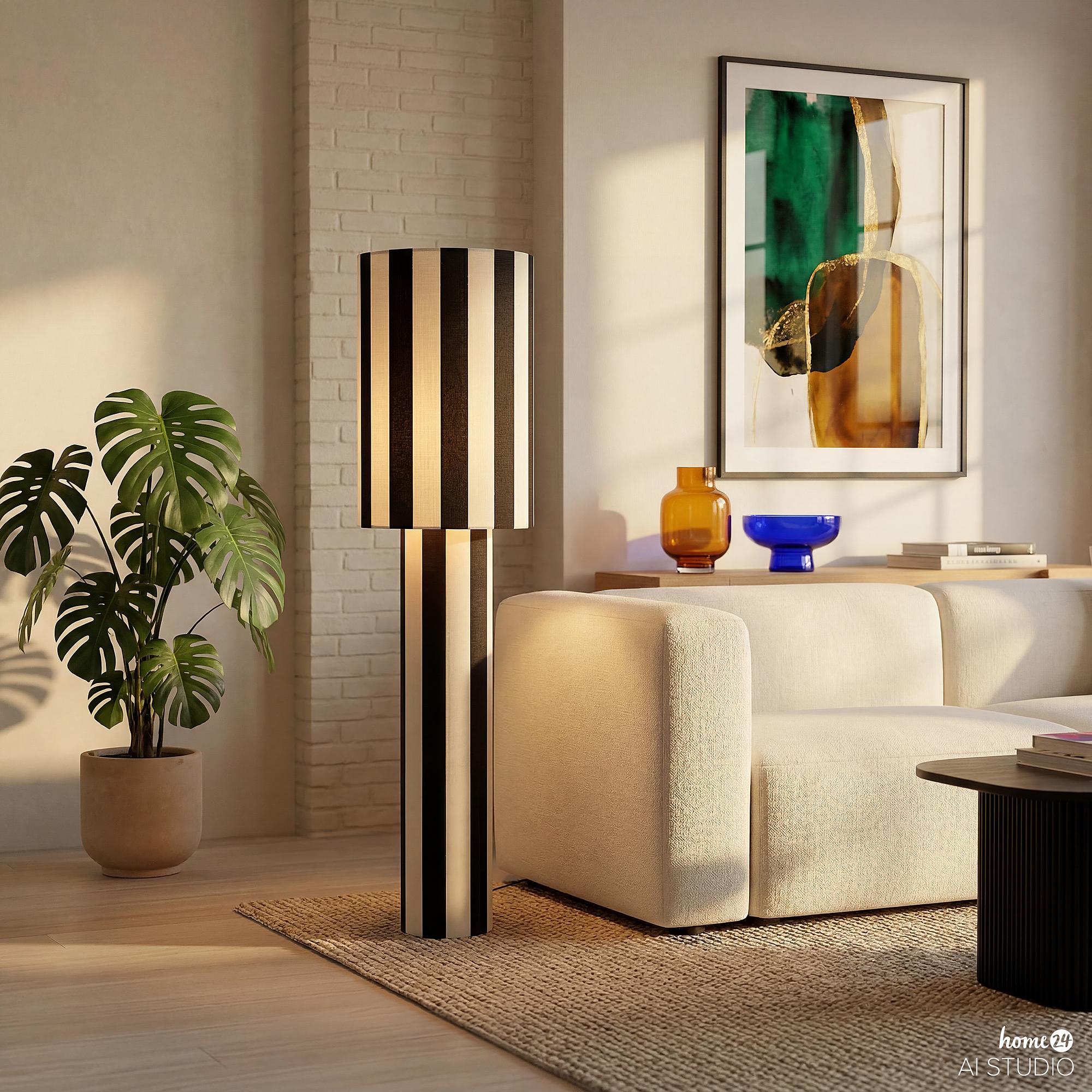Floor lamp Nuvio 1-Light Iron Linen Black 3