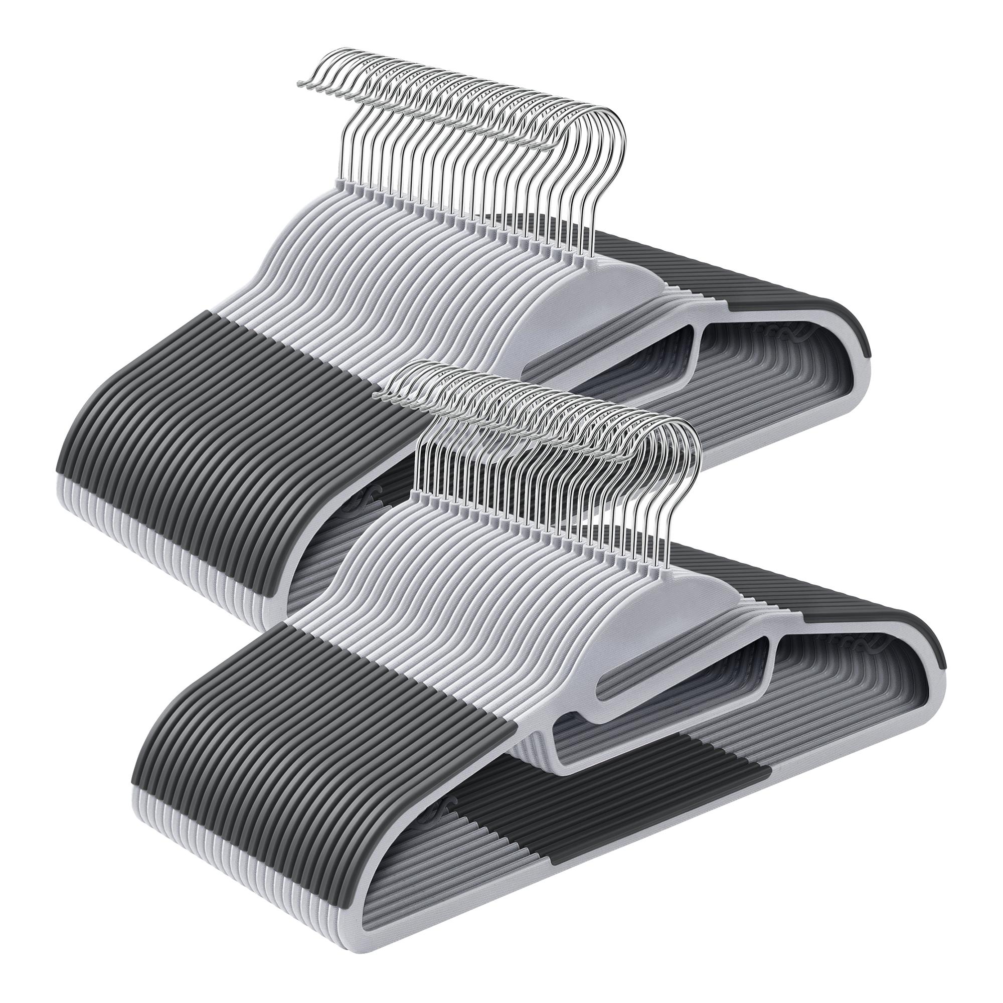 Vanoa Kleiderbügel 50-teilig Stahl Pulverbeschichtet Weiß 0