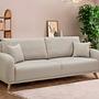 Hera Sofa Bed 3-seater Wood Veneer Cream 2