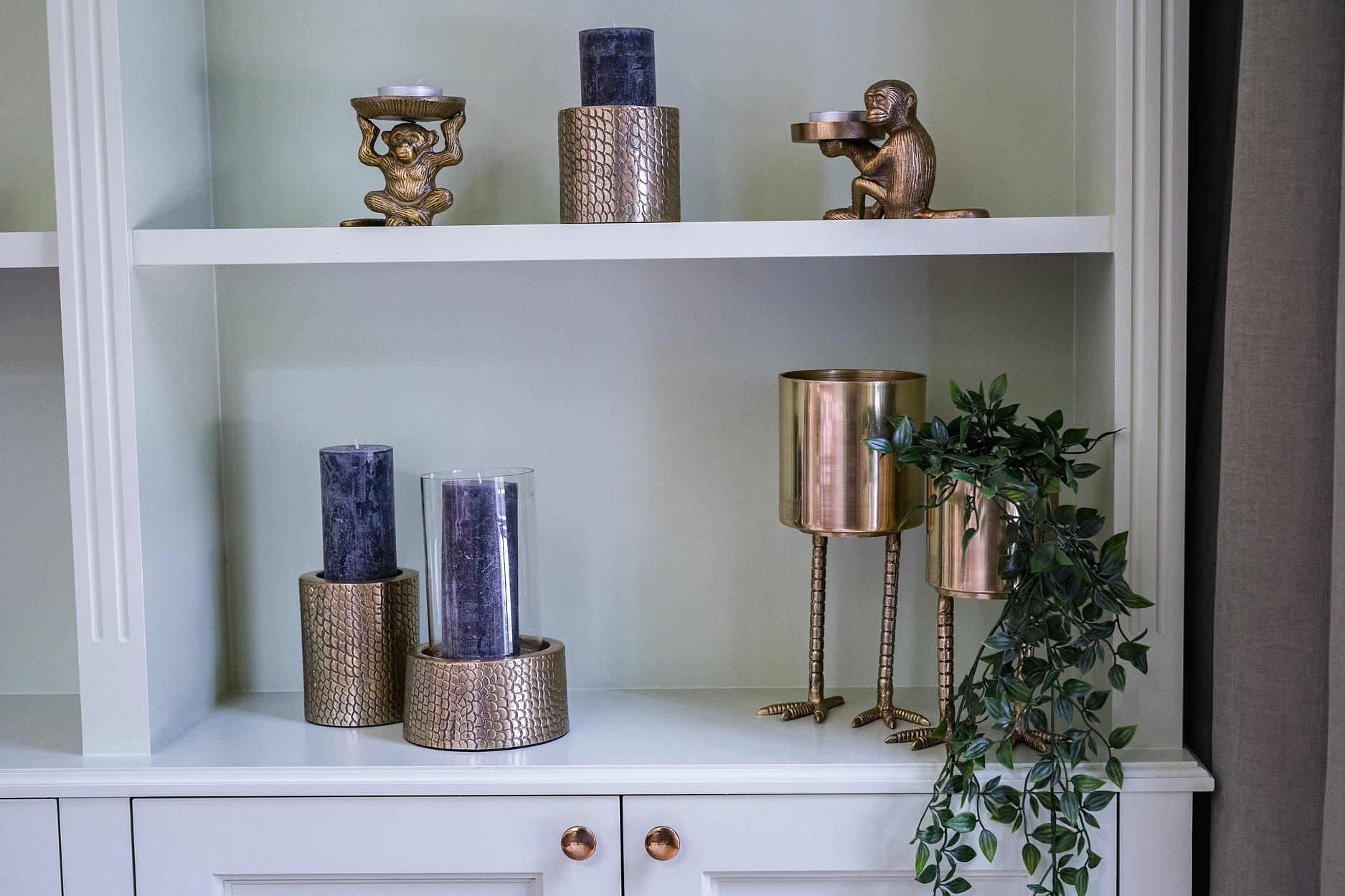 Croco Candleholder Glass Brass 2