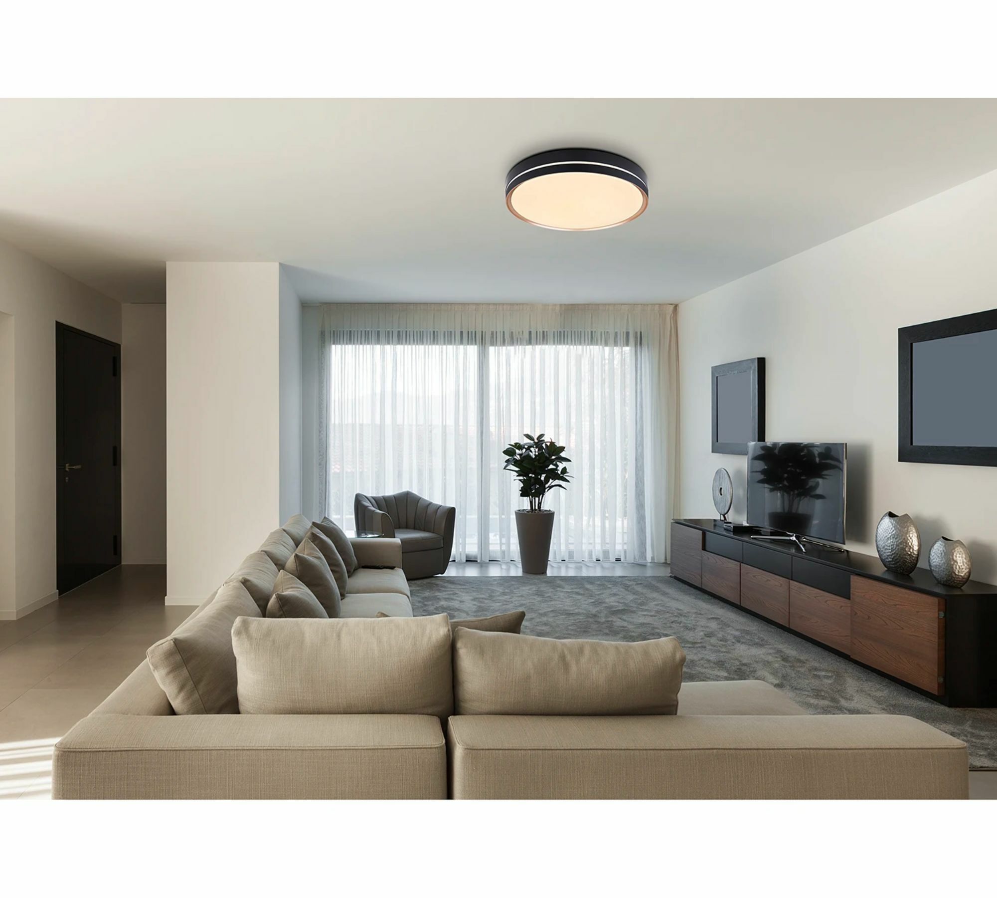 LED ceiling light 1-light acrylic glass metal 1