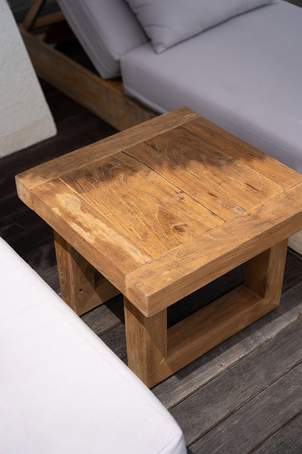 Teak wood side table Natural 3