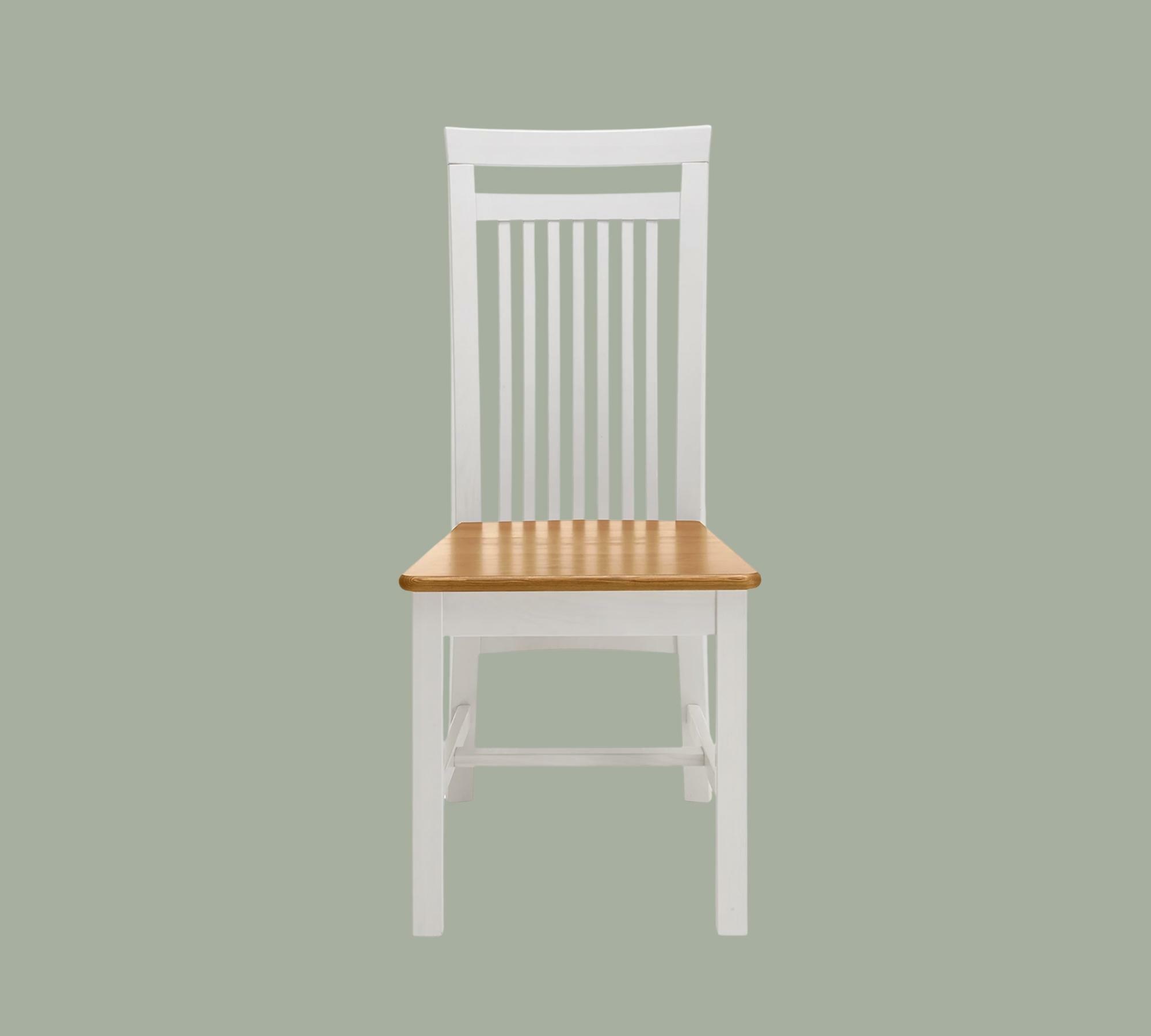 2x Esszimmerstuhl mit Landhaus-Touch Weiß/Holz 1