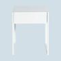 Minimalistischer Beistelltisch Glas Metall Weiß 3