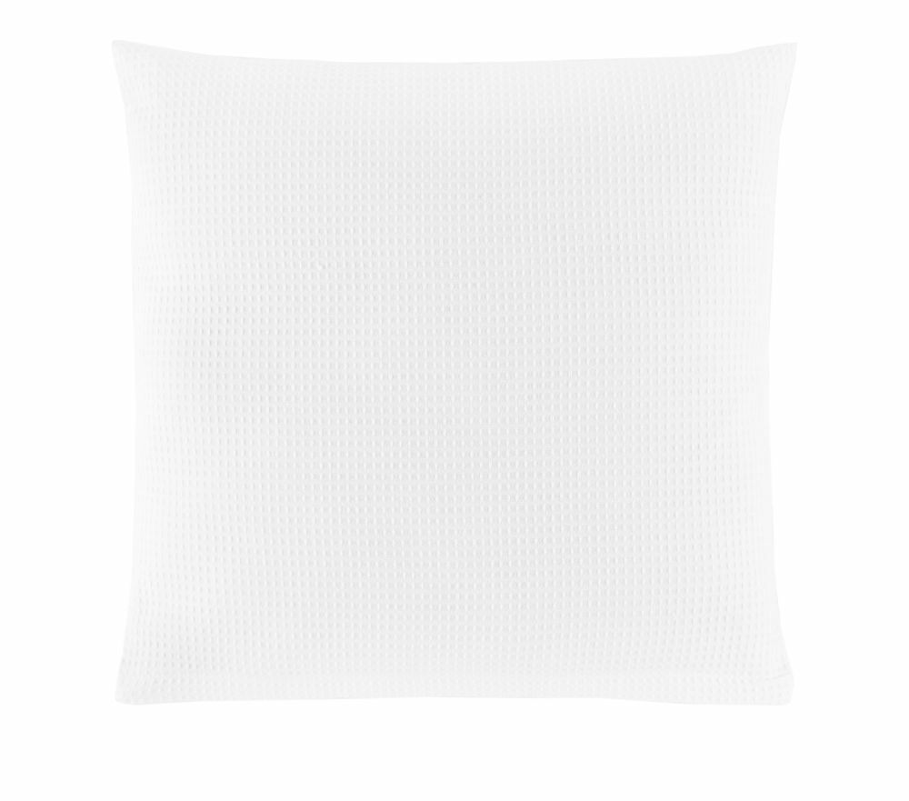 Kissen und Decken Set aus Waffelpiqué 100% Baumwolle Weiß  2