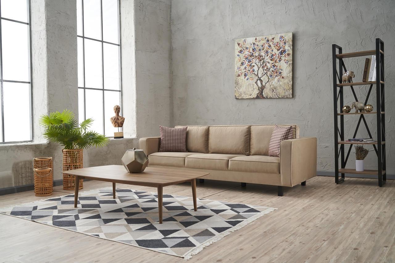 Kale Sofa 3-Sitzer Samt Creme 1