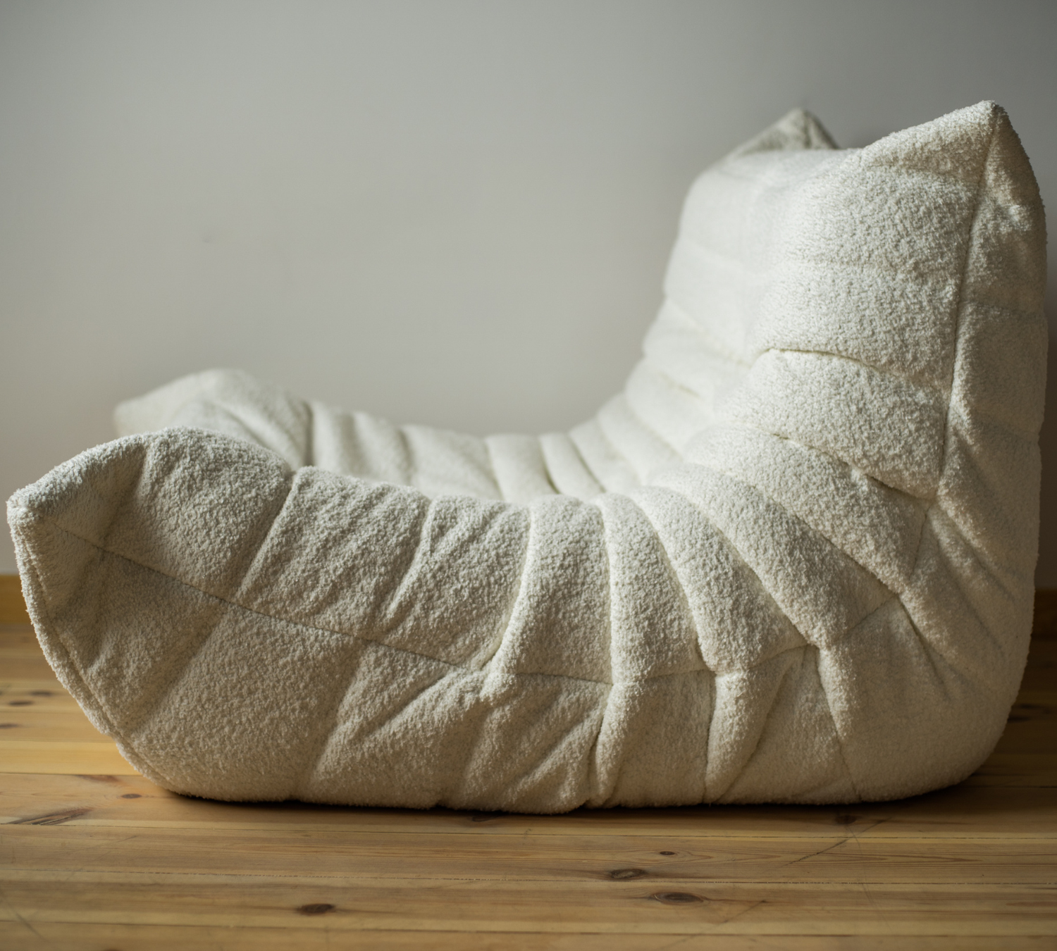 Togo Lounge Set 3 pezzi Bouclé Bianco 4