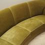 4-seater sofa velvet green 1960s 6