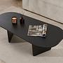 Oval Coffee Table Wood Black 3