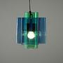 Hanging lamp glass blue 1970s 10