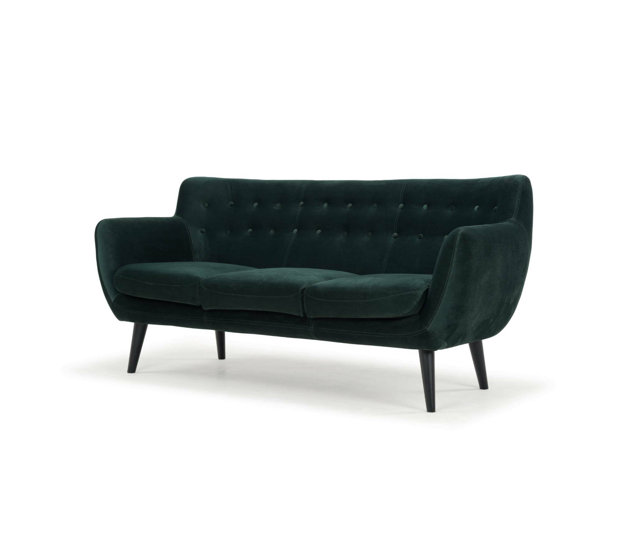 Anne Sofa 3-Sitzer Velour Lux Dark Green 1