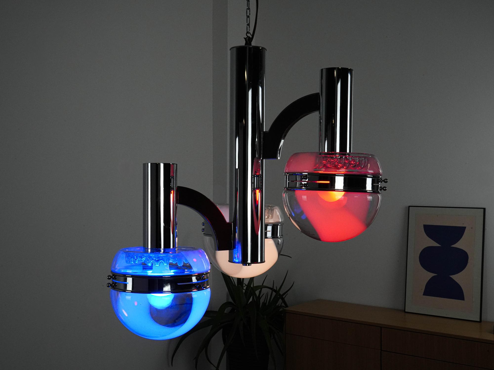 Space Age Chandelier Murano Glass 1970s 4