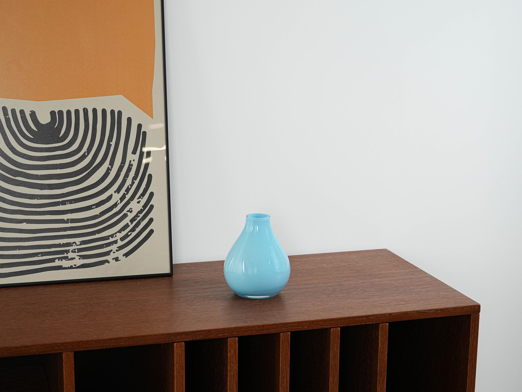 Light blue 1970s glass vase 1