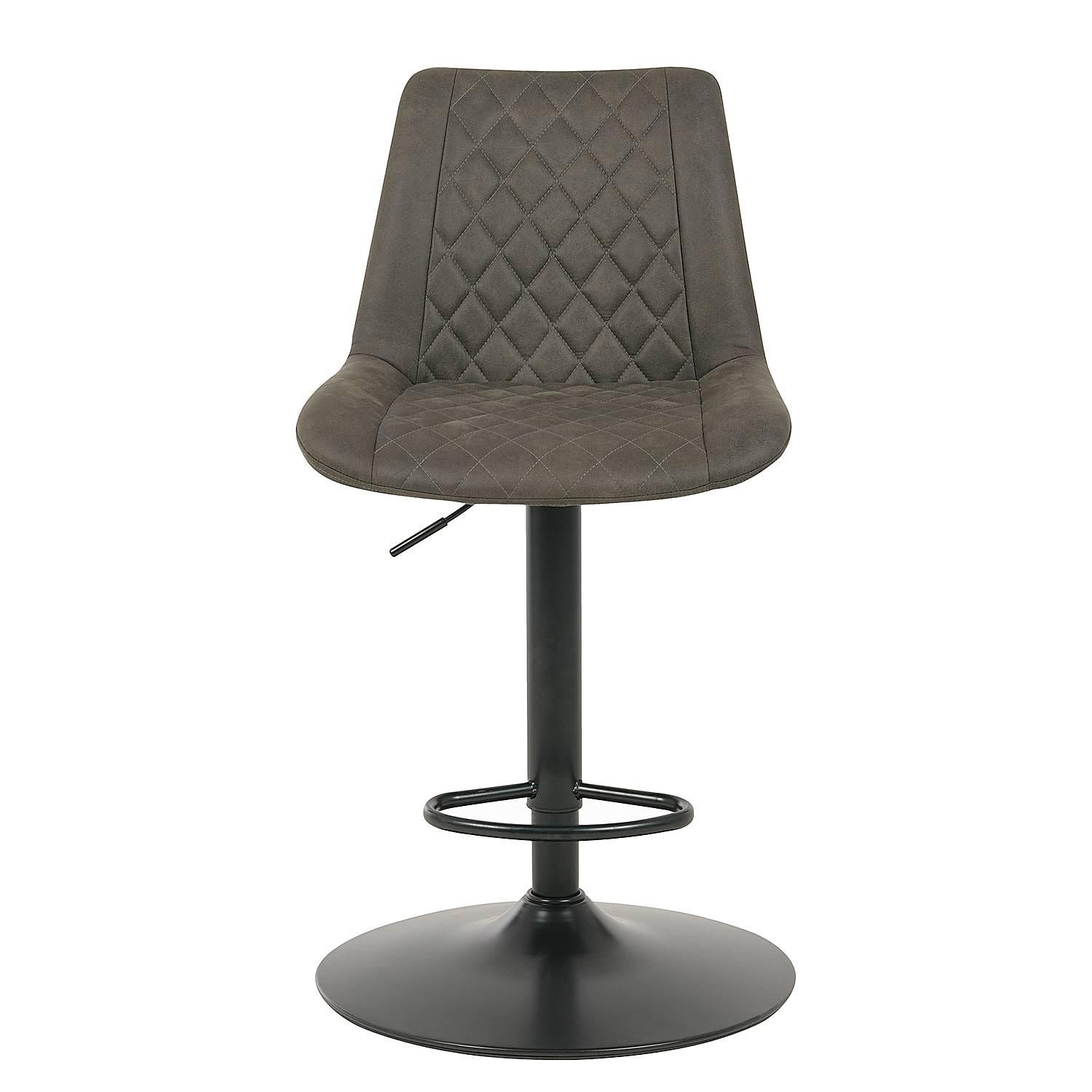 2x Barstuhl Wismes Microfaser Eisen Vintage Grau 3