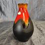 Vintage Vase Keramik Rot Schwarz 1