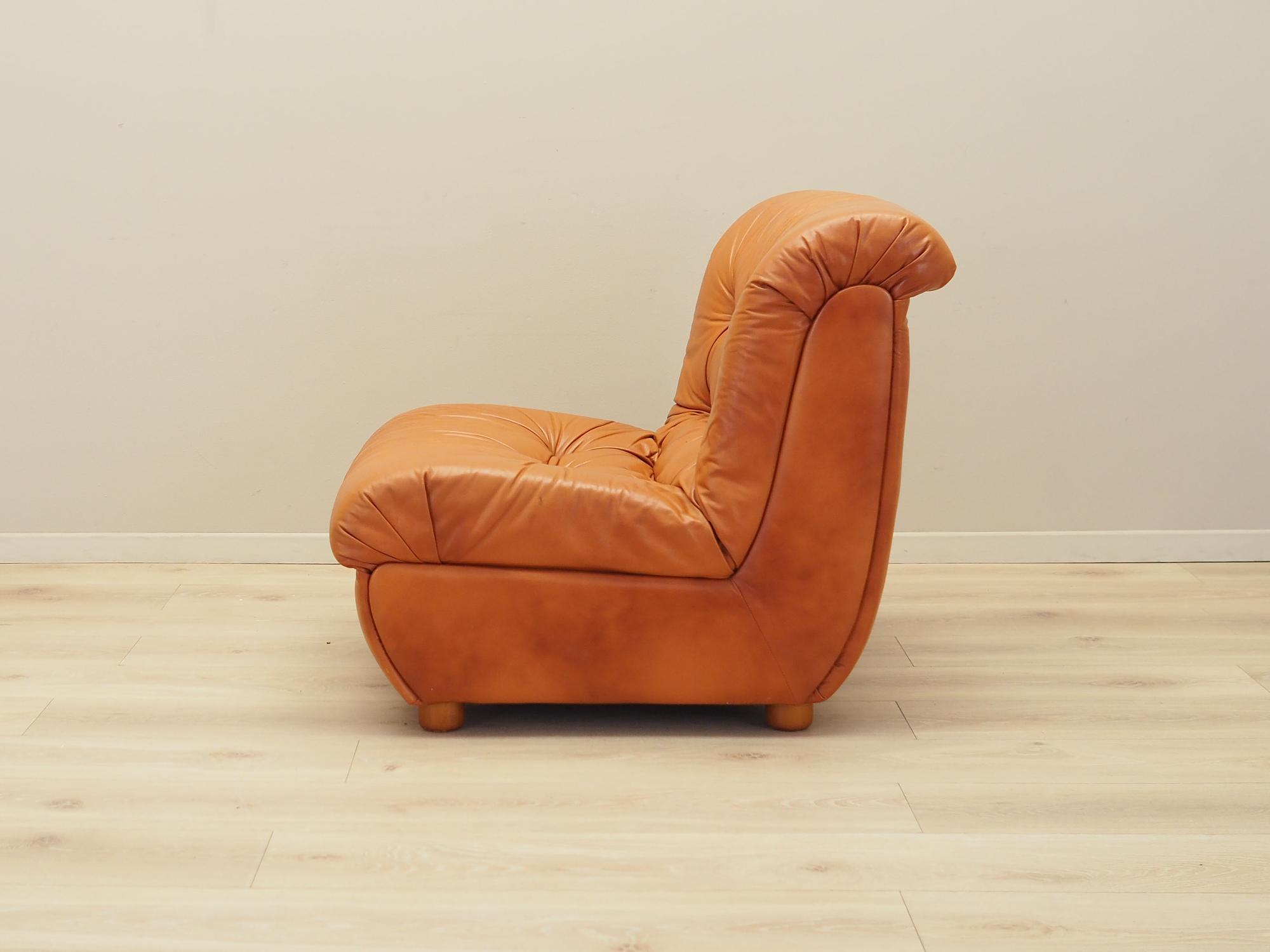Armchair Leather Brown 1970s 3