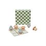 TicTacToe Spiel Pilzform Holz Grau 0