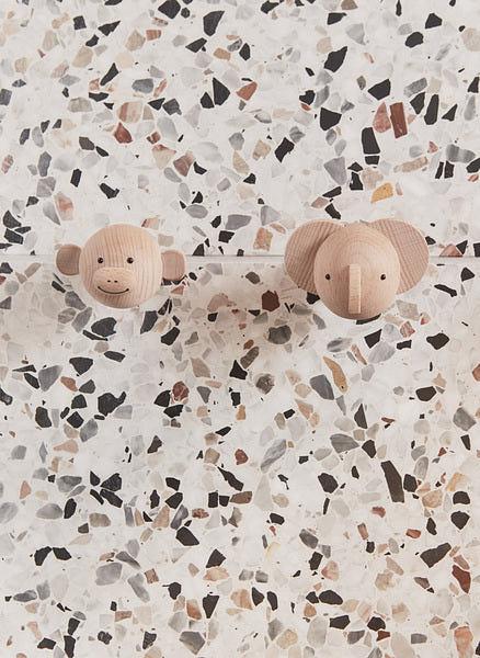 Affe Haken Buchenholz Natur 1