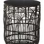 Arles Runder Hocker-Tisch Rattan Holz Schwarz 0